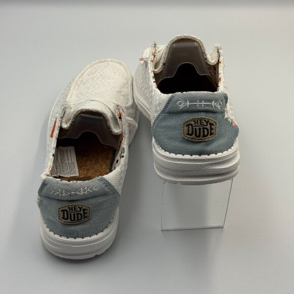Hey Dude Loafers Women 8 White Crochet Wendy Boho Pristine - Picture 5 of 14